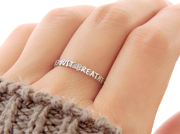 Just Breathe Ring (Multiple Sizes) in Polished Silver: 6 / 51.5