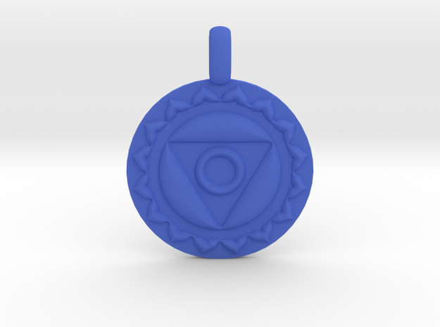 VISHUDDHA Throat Chakra Symbol Pendant  in Blue Processed Versatile Plastic