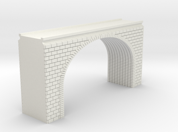 N Scale Arch Bridge Double Track (narrow) 1:16 in White Natural Versatile Plastic