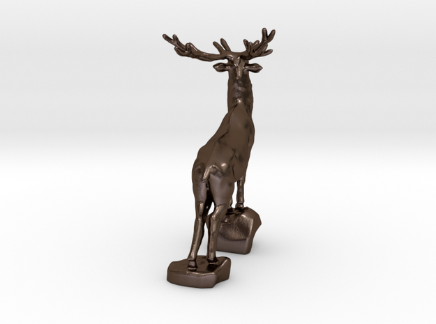 Noble deer in Polished Bronze Steel