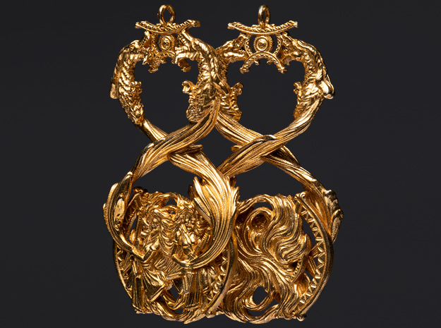Dragon Rockstar Earrings in Natural Brass