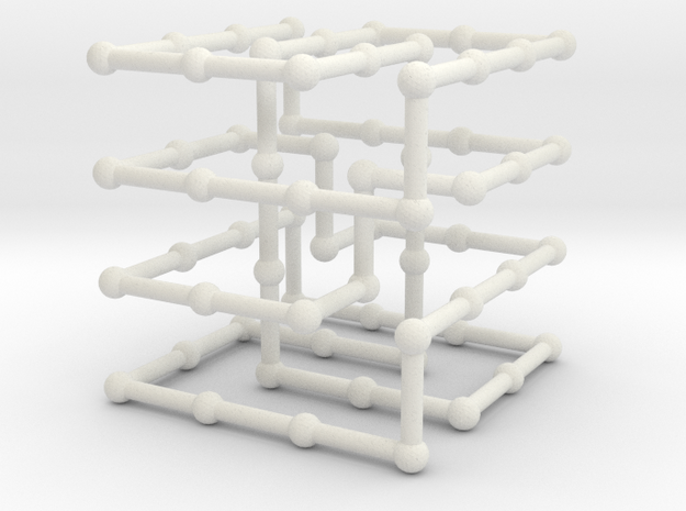 Cinquefoil knot in grid in White Natural Versatile Plastic