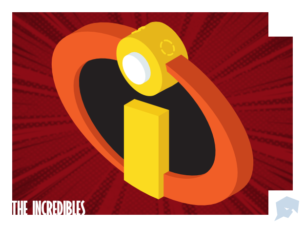 The Incredibles - Logo Charm in Orange Processed Versatile Plastic
