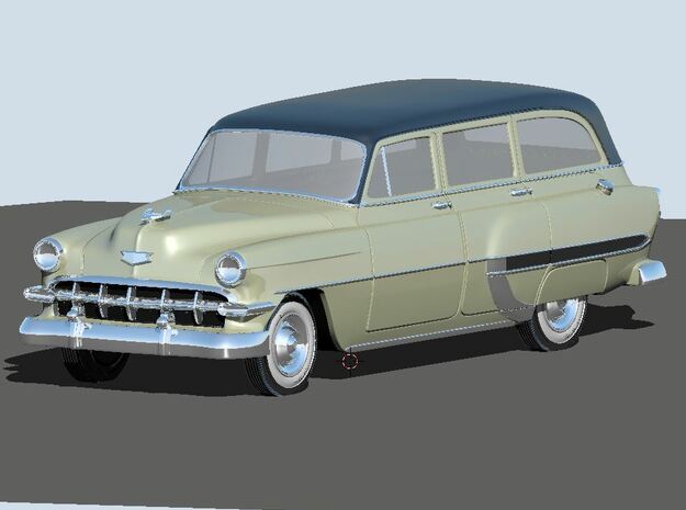 1954 Chevy Wagon Bel-air in White Natural Versatile Plastic