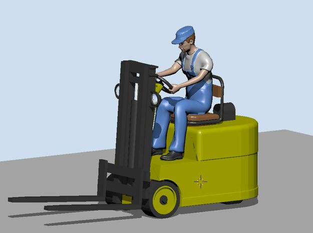 Fork lift with figure 1/72  in Smooth Fine Detail Plastic