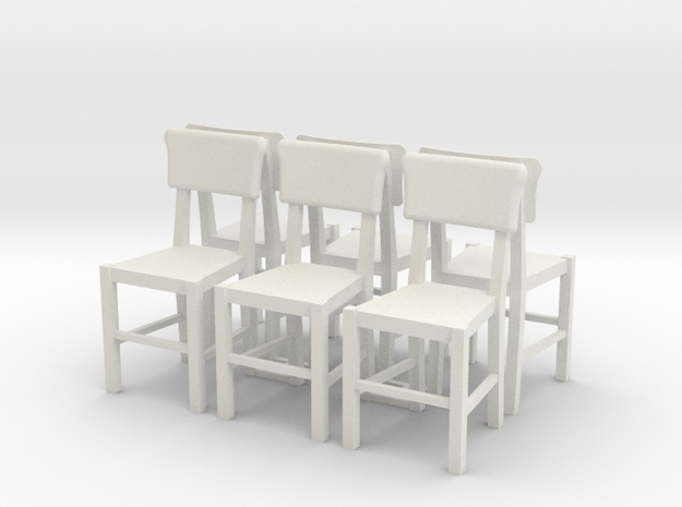 Set of Chairs in White Natural Versatile Plastic
