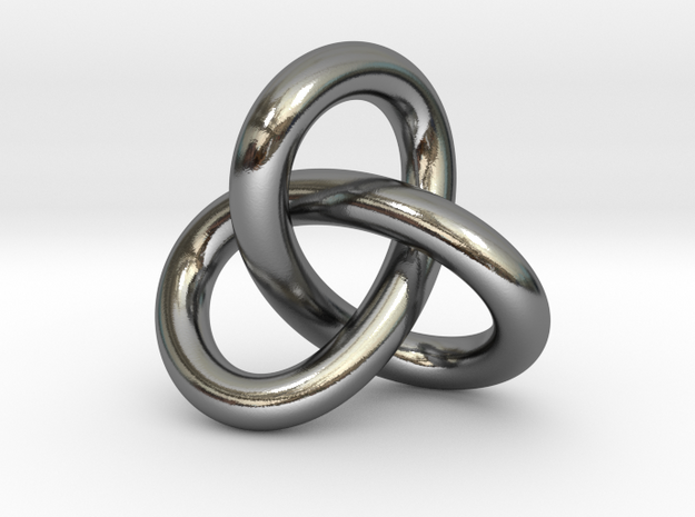 Trefoil Knot Pendant in Polished Silver