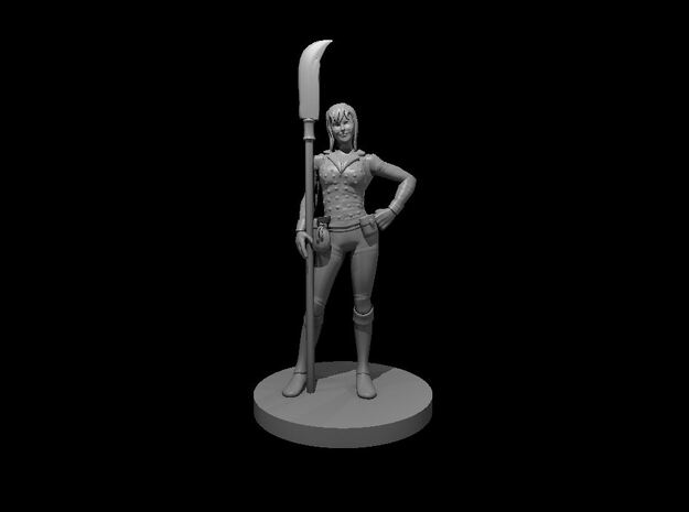 Human Female Hexblade Warlock with a Glaive in Smooth Fine Detail Plastic