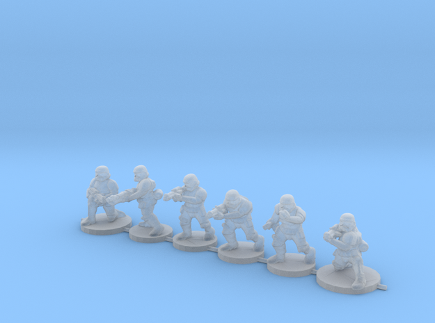 15mm Knights Squad 1 in Smooth Fine Detail Plastic