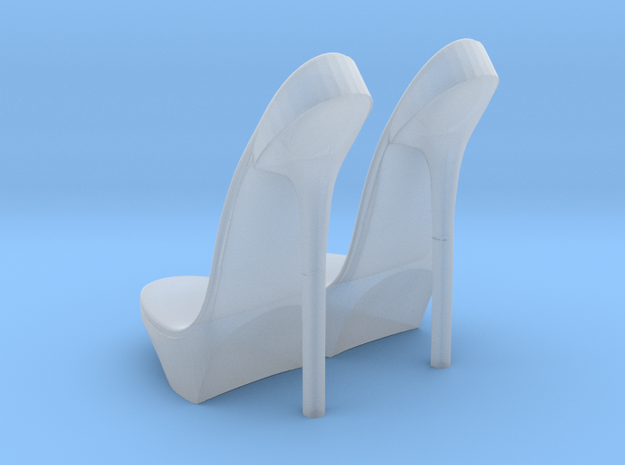 girl-platform sole base-heel2 in Smooth Fine Detail Plastic
