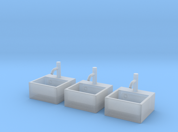 Toilet Sink 30x30cm Ver01. 1:24 Scale in Smooth Fine Detail Plastic