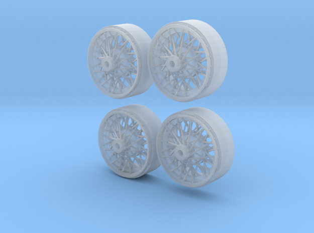 Front laced Borrani wire wheels in Smoothest Fine Detail Plastic