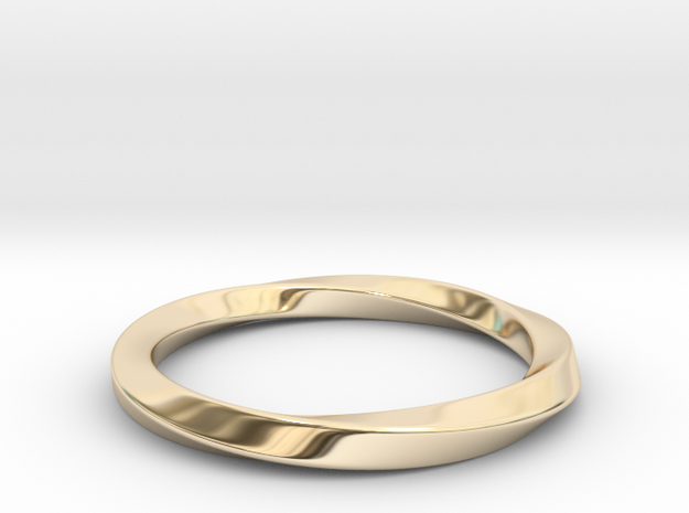 Mobius Ring - 360 in 14k Gold Plated Brass: 8 / 56.75