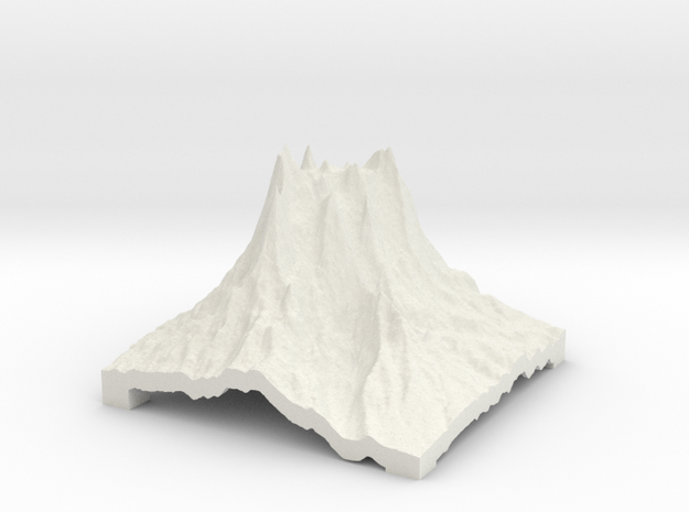 Mountain 2 in White Natural Versatile Plastic: Small