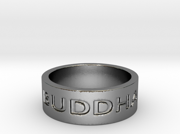 13 Buddha Ring Size 7 in Polished Silver