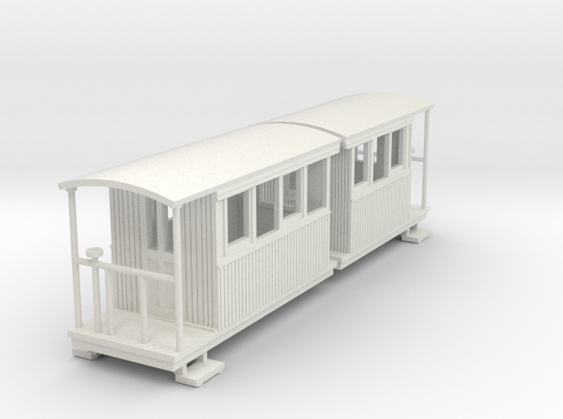 o-87-redlake-tramway-coach-3-4 in White Natural Versatile Plastic