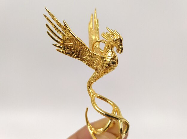 Phoenix Pendant in Rhodium Plated Brass