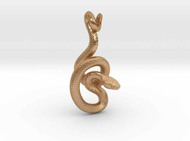Snake Pendant_P06 in Polished Bronze