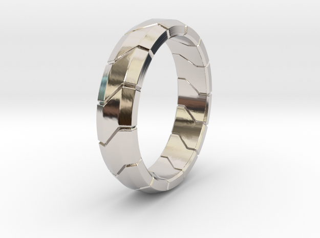 Combine Ring in Rhodium Plated Brass: 8 / 56.75