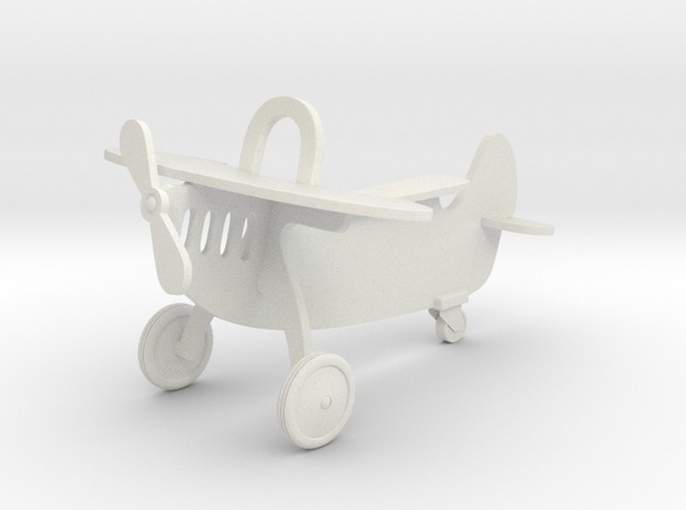 Miniature 1:24 Dollhouse Airplane in White Natural Versatile Plastic: 1:24