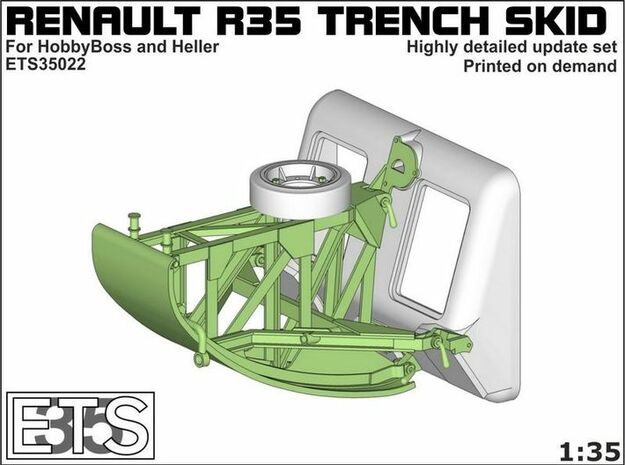 ETS35022 - Renault R35 Trench Skid #1 [1:35] in Smooth Fine Detail Plastic