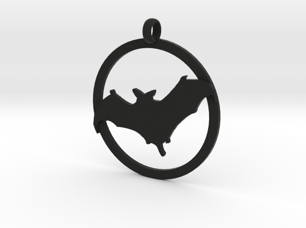 Bat awareness charm in Black Natural Versatile Plastic