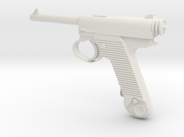 1/3 Scale Nambu Pistol in White Natural Versatile Plastic