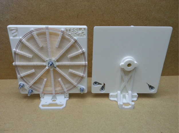 Stand For 140mm Tesla Flat Spiral Coils in White Natural Versatile Plastic