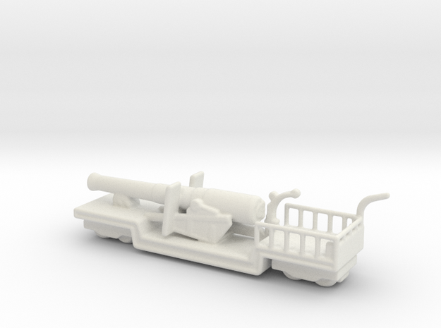 9.2 mk 1 truck 1/144 ww1 railway artillery in White Natural Versatile Plastic
