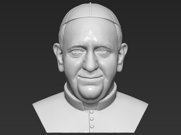 Pope Francis bust in White Natural Versatile Plastic