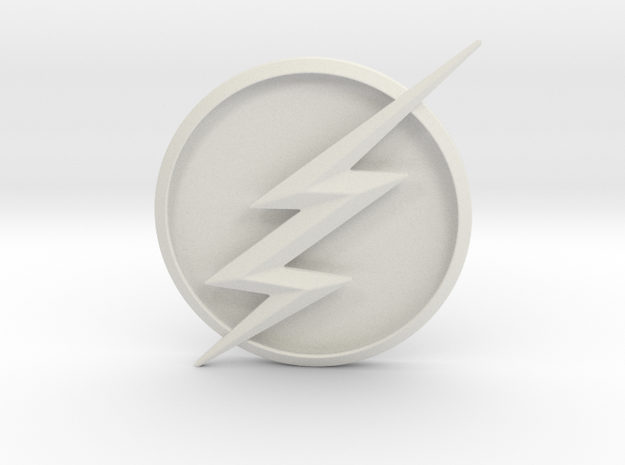CW Flash Emblem in White Natural Versatile Plastic