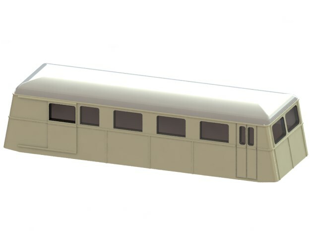Swedish wagon for railcar UCFo1 / UCFo2s N-scale in Smooth Fine Detail Plastic