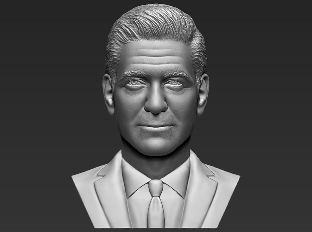 George Clooney bust in White Natural Versatile Plastic