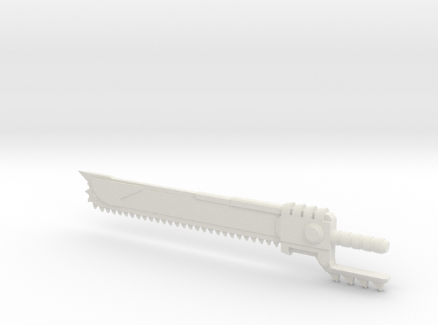 Chainsaw Sword 5mm Handle in White Natural Versatile Plastic