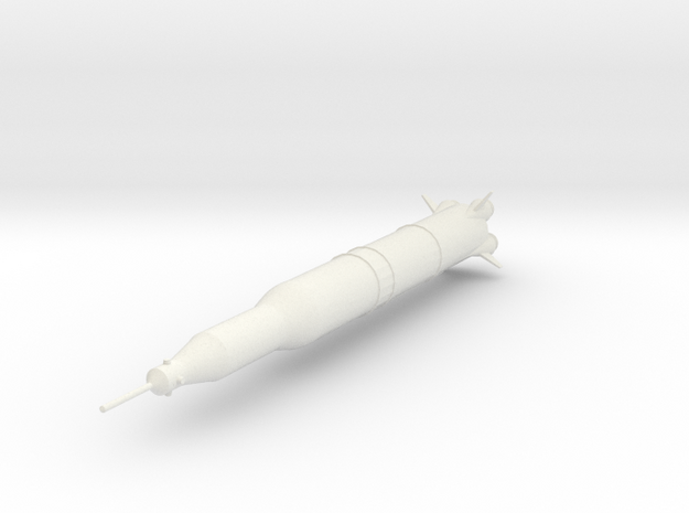 1/350 NASA Saturn 5 Rocket (3mm Hollow) in White Natural Versatile Plastic