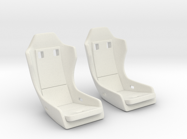 1989 Corvette Challenge seats (2) 1/18 scale in White Natural Versatile Plastic