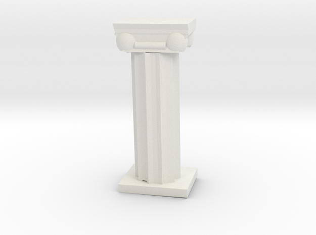 Greek Column in White Natural Versatile Plastic