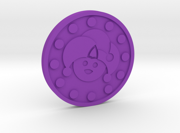 The Fool Coin in Purple Processed Versatile Plastic