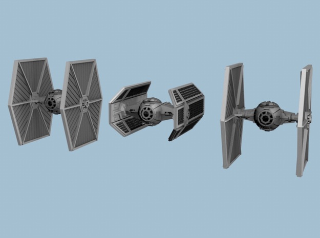 1/350 Tie Fighter Trench Run Three Pack in Smoothest Fine Detail Plastic