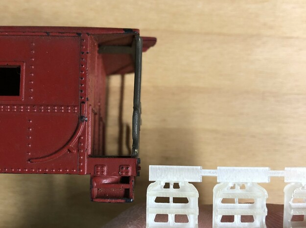 S scale LV Caboose Steps in Smoothest Fine Detail Plastic: 1:64 - S