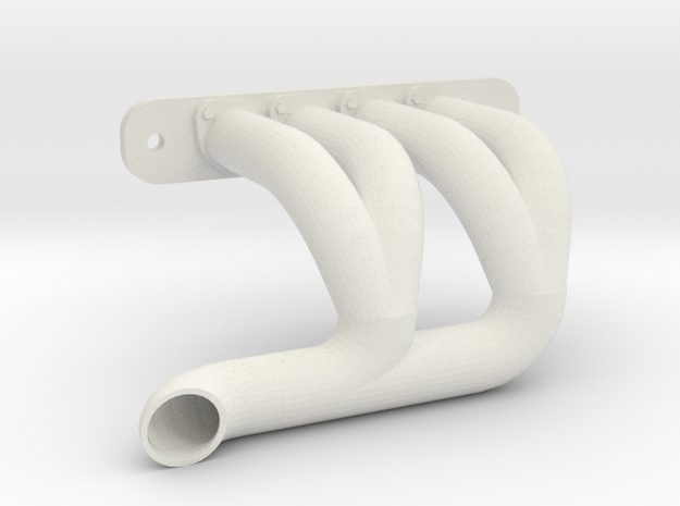 Axial SMT-10 Exhaust Header SH-1A-SHORT (Right) in White Natural Versatile Plastic