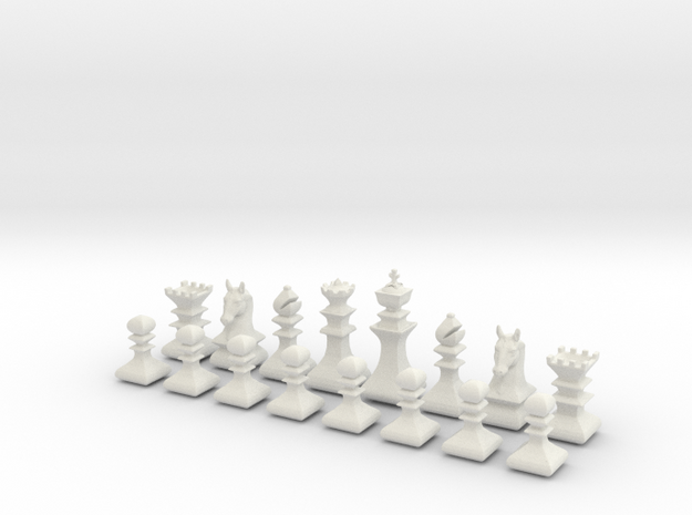 May Chess Set in White Natural Versatile Plastic