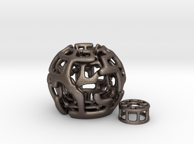 Magic Sphere Tealight Holder in Polished Bronzed Silver Steel