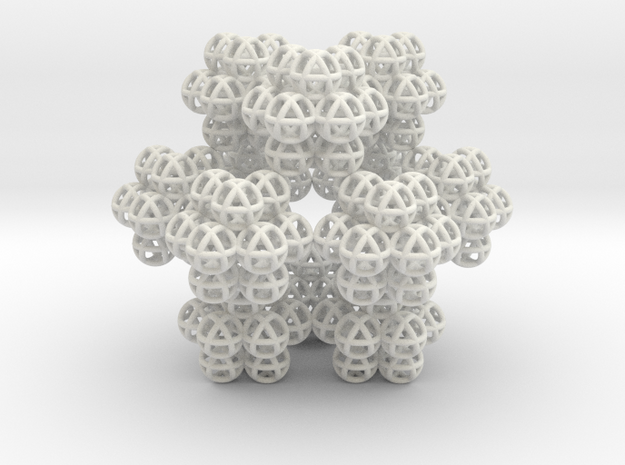 Fractal Vector Equilibriums (Cuboctahedrons)  in White Natural Versatile Plastic