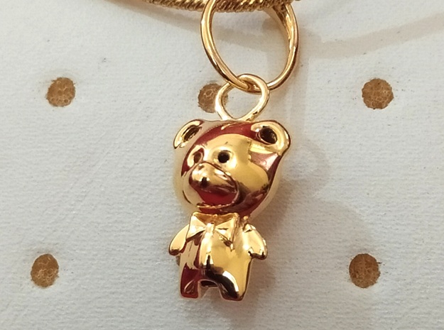Teddy Pendant in 14k Gold Plated Brass
