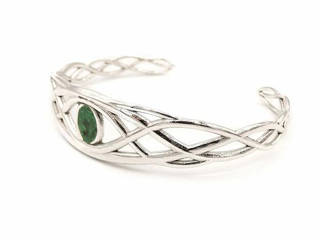 Tree of Eden Bracelet - without inlay in Polished Silver