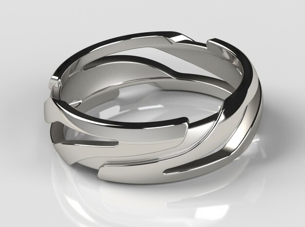 Xeno Ring in Polished Silver: 10 / 61.5
