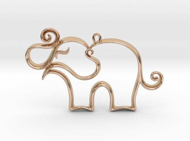 The Elephant Pendant in 14k Rose Gold Plated Brass