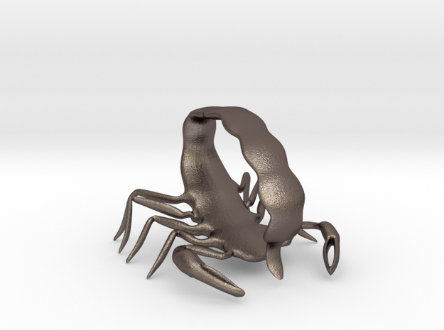 Scorpion Strike Pose in Polished Bronzed Silver Steel