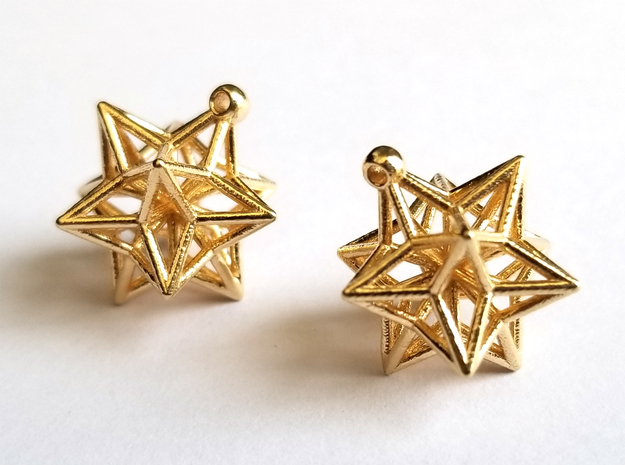 Star Charms, Pair in Natural Brass
